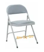 sindygo鑫蘭家具 【鑫蘭家具】ㄇ型乳膠灰色皮面折合椅H74cm 洽談椅 上課椅 收納椅