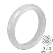 【漢石齋】天然翡翠A貨 手鐲玉鐲 冰糯種淺紫羅蘭飄花(手圍17.5/版寬14mm)