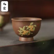 【化雲】宜興紫砂主人杯精品泥繪聞香杯小客杯功夫茶具品茗杯茶具