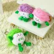Fanxing批發 網紅炸毛蔥吊飾毛絨公仔向錢蔥包包掛飾鑰匙扣抓娃娃機玩偶小禮品