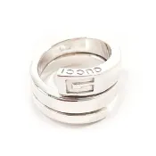 【日本直購 中古美品】8號 Gucci GUCCI 戒指 G Logo 蛇形 螺旋 925銀 飾品 珠寶 經拋光處理