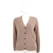 MAX MARA-’S Max Mara APOLLO 肘部貼布設計 駝色羊毛針織衫 開襟外套