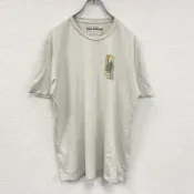 【DOKODEMO】PULL&BEAR 短袖印花T卹，雙面印花，白色，M碼，古著