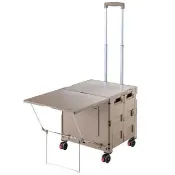 【青禾坊】福利品-四輪萬向餐桌版 露營折疊車(折疊手拉車/露營折疊車/露營推車)