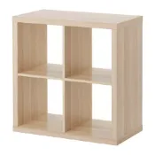 【IKEA 宜家家居】KALLAX 層架組, 染白橡木紋, 77x77 公分
