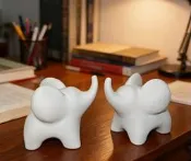 【牛牛柑仔店】3D列印 小象 大象 白象 象象樂園 擺飾 擺件 禮物 微縮 模型 小物 親子象 飾品架 戒指架 耳環架