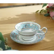 【局部手繪】英國製 Wedgwood Florentine Turquoise瑋緻活 佛羅倫斯 土耳其藍 花茶組