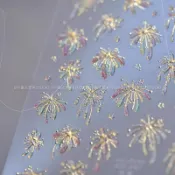 🔥新年喜慶新款夢幻鎏金煙火金屬立體美甲貼紙定製裝飾3d浮雕貼紙美甲貼紙 燙金貼紙 花朵貼紙 指甲貼紙 美甲材料