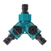 (店+)Y型帶開關快接 三通閥門 分流器 水管 開關 快速接頭 Y型 分流器 三通 奶嘴接 23A1