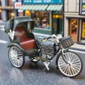 兒童合金復古二八大槓三輪車玩具老式懷舊年代拼裝自行車模型擺件
