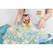 (店+)畢業花束 畢業熊+豪華版金莎99顆花束 (附燈串．療癒藍) A017 小熊花束  g3188 