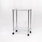 (店+)【Steel Tycoon 鋼鐵力士】台灣製 二層置物架 表面雙重防護 28x43x60cm 電鍍加液體透明漆 附調整腳+滑輪+墊板+防鏽保養組(鐵架.層架.收納架.茶几)