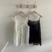 韓國疊穿透膚無袖細肩帶背心 外搭疊穿無袖背心 透視罩衫 夏季提花透視雪紡疊穿背心 透膚疊穿背心 外搭透膚背心