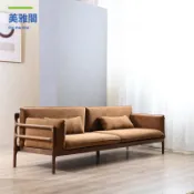 【美雅閣家居】細工木作免運原創實木沙發現代簡約黑胡桃小眾沙發羅漢床中式沙發MM9/27