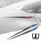 納智捷Luxgen葉子板側標貼 金屬車貼 3D刀鋒側標貼 URX S3 S5 U5 U6 U7 V7 M7 汽車車身飾貼