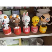 【現貨正版】LINE FRIENDS 滾輪印章公仔 熊大兔兔莎莉饅頭人部長 7-11盲盒公仔辦公室療癒擺飾交換禮物整組賣