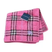 BURBERRY 巴寶莉經典格紋戰馬刺繡圖騰小方巾(粉桃紅色/26CM)
