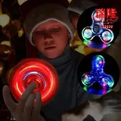 發光水晶陀螺指尖陀螺閃光hand spinner手指陀螺擺地攤工藝品