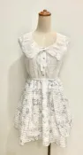 lizlisa LIZ LISA甜甜蕾絲領格子玫瑰薔薇花洋裝連身裙連衣裙日本LIZ日系白色