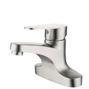 (店+)【MP036】304不銹鋼帝王雙孔水龍頭（拉絲）(雙聯龍頭.兩聯.檯面.洗手台.水龍頭.不鏽鋼.浴室.無鉛.面盆)