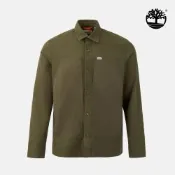Timberland官方旗艦 男款軍綠色寬版工裝襯衫外套|A6MMYA58
