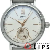【DOKODEMO】國際萬國錶(IWC)柏濤菲諾自動晝夜顯示腕錶 34毫米 12鑽 柏濤菲諾自動晝夜顯示腕錶 34 IW459801 帶原裝錶盒、保固卡 不銹鋼/皮革錶帶 男士腕錶 銀色 成色極佳 [二手]
