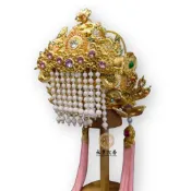 (店+)【永羣沉香】台版正金手工紙帽媽祖帽 手工正金 精工獅頭神明帽 天上聖母 三媽 媽祖