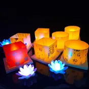 臺灣出貨8🤞🤞許願河燈圓形四方形燈籠中秋節慶水上漂燈春節元宵節復古風水燈