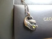 全新 專櫃正品真品 GEORG JENSEN 喬治傑生之 1999年度項鍊 寶石項鍊 綠色橄欖石