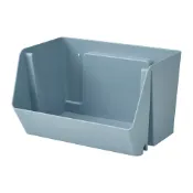 【IKEA 宜家家居】FODERTRÅG 桌面/牆面收納盒, 灰藍色, 25x18x15 公分