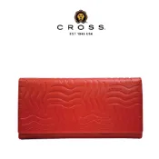  CROSS 頂級 小牛皮 第一夫人 翻蓋長夾 長夾 限量1.5折 附 送禮 提袋 (紅色 全新 專櫃 展示品)