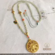 🙏🏻已開光過爐🙏🏻唐卡鏈 佛牌 珠鍊 招貴人 天然原石珠鏈沙金吊墜中國風新中式項鏈八寶羅盤繩子古法繩