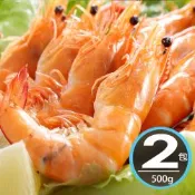【華得水產】泰國特大熟白蝦2包組(500g 約10-16尾/包)