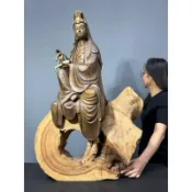 阿一藝品 早期廣東石灣陶【淨瓶觀音】觀音大士 名師手製 有落款 值得收藏 居家裝飾 石灣陶擺件
