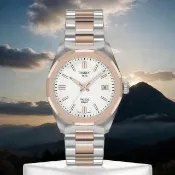 【TISSOT 天梭】官方授權 T151.822.22.111.00 PRC 100 Solar 太陽能珍珠貝女錶-34mm(T1518222211100)