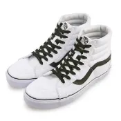 【VANS】SK8-Hi 平底素面 帆布鞋 白色 男 潮流 經典8孔綁帶 高筒 休閒鞋 滑板鞋VN0003CAIP2