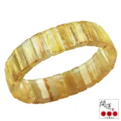 【開運方程式】金黃滿絲鈦晶手排18mm手排(隨機出貨)