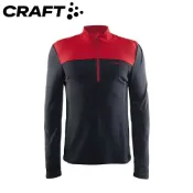 悠遊山水戶外生活館 【CRAFT 瑞典 男 長袖拉鏈中層衣《鐵灰/紅》】1903656/保暖打底衣/彈性排汗衣/運動上衣