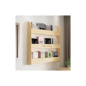 (店+)兒童墻上書架壁掛免打孔實木掛墻置物架簡易墻壁書櫃多層繪本書架 收納架 書櫃 玩具收納 書架 兒童書架 實木書架 置物架