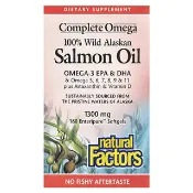 【iHerb】Natural Factors, Complete Omega，全野生阿拉斯加鮭魚油，1,300 毫克，180 粒 Enteripure 軟凝膠