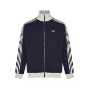 【adidas 愛迪達】Classic Tt U 男款 女款 藍白色 三葉草 寬鬆 立領 拉鍊 外套 KZ0510