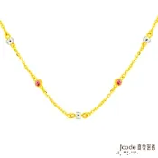 J code真愛密碼金飾 經典黃金項鍊-白琉璃
