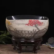 免運 特惠/附發票 魚缸 盆 水缸 景德鎮陶瓷魚缸桌面擺件風水大號養金魚缸烏龜睡蓮荷花盆方形魚缸工廠直銷 店長推薦 售後保障 全館折扣 5s722