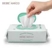 🐈BayCat親子生活館🔥隔日到貨⭕️ BEBE Amico 竹纖維嬰兒純水潔膚柔濕巾 80/ 包