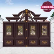 【網紅同款】歐式庭院平開鋁藝大門小區農村別墅電動防盜家用鋁合金庭院門X20