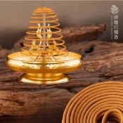 (店+)【鼎曨沉檀香】香環 傳統古法 頂級東加老山香環 24小時 1盒(10環)(印度老山 環香 小盤香 檀香 招財 開運 除障)