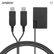 Andoer 雙USB轉DR-E17假電池 半解碼 適用於佳能77D/200D/750D/760D/800D等相機 黑色