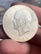 美國1971年艾森豪威爾銀幣，S版廠標，銀幣，品相如圖，按圖發貨，