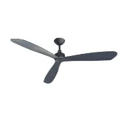 【華燈市】54吋 LOFT極簡DC 6速遙控三葉空調吊扇-平光黑 110V(附遙控 空調扇 六段風速 正反轉 可定時吊扇)