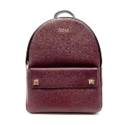 【FURLA 芙拉】WB00751 法國經典荔枝牛皮雙肩後背包(酒紅色)